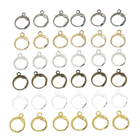 Crochets de Boucles d'Oreilles Dormeuses Françaises avec Anneau Rond Apprêts en Fer pour la Fabrication de Bijoux Multicolore