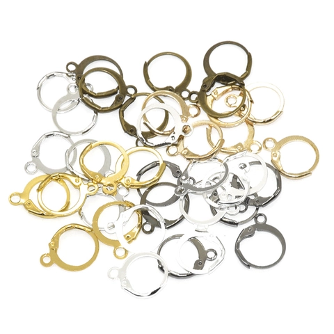 Crochets de Boucles d'Oreilles Dormeuses Françaises avec Anneau Rond Apprêts en Fer pour la Fabrication de Bijoux Multicolore