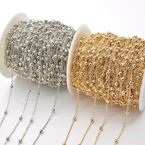 Copper-Plated Iron Satellite Chain Multicolor Bead Chain DIY Jewelry Finding Material For Necklace Bracelet Making Craft