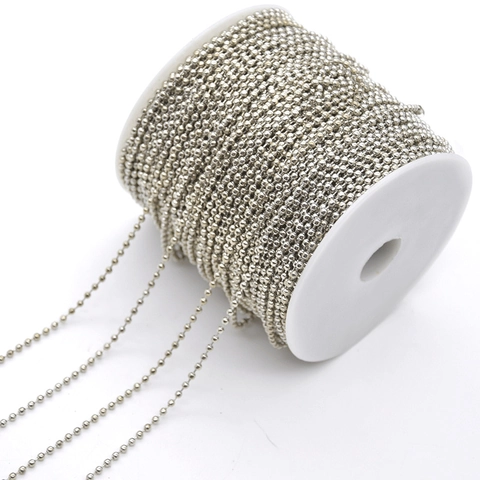 Iron Ball Chain Bead Chain Jewelry Making Findings DIY Necklace Keychain Tag Chain Retro Metal Electroplated Spool Chains