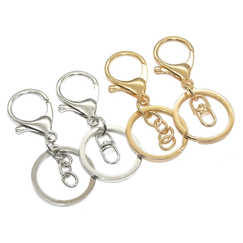 Vintage Metall Galvanisierter Hummerverschluss Schlüsselanhänger Ring Verbindungsglied DIY Schmuckherstellung Zubehör Dekor