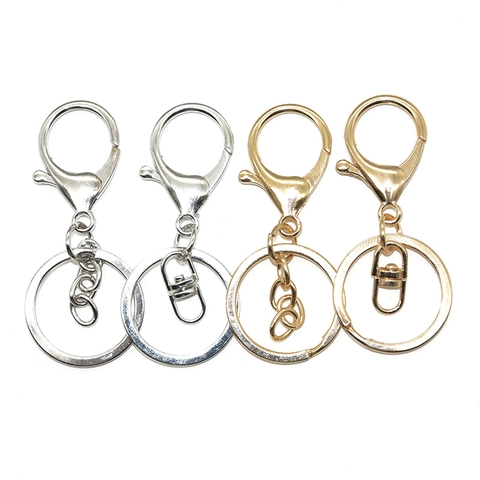 Vintage Metall Galvanisierter Hummerverschluss Schlüsselanhänger Ring Verbindungsglied DIY Schmuckherstellung Zubehör Dekor