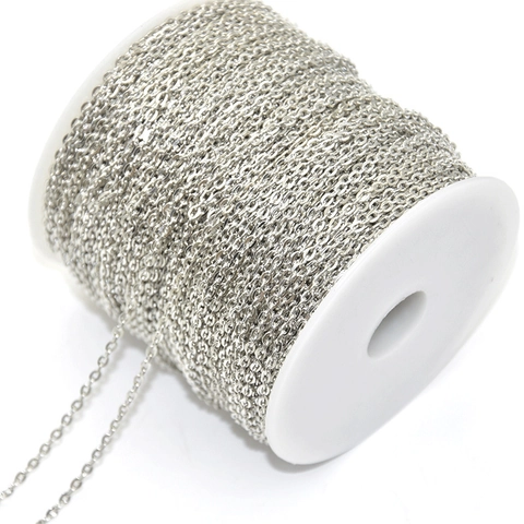 Vintage Electroplated Iron Flat Pressed Cross Chains Roll For DIY Jewelry Making Craft Spool Necklace Bracelet Components