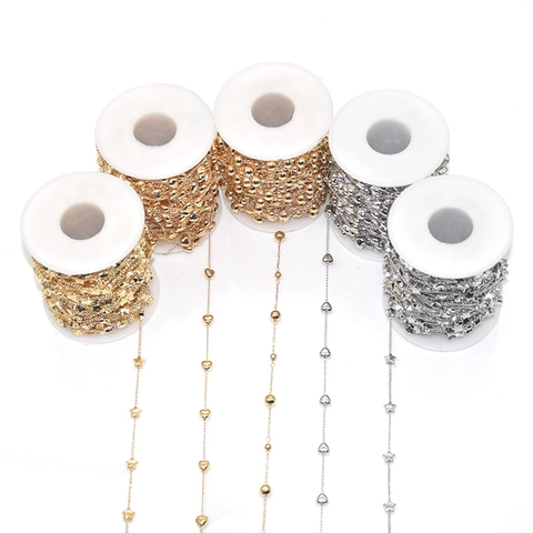 Handmade Metal Electroplated Accessory Chain Star Heart Ball Decorative DIY Jewelry Chain For Glasses Mask Mask Holder