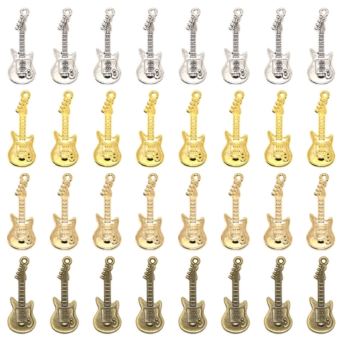 Ciondoli a Forma di Chitarra in Lega Vintage Accessori per Gioielli Fai-da-Te Ciondoli Galvanizzati Retro per Collana Bracciale Portachiavi Donna Uomo Creazione Gioielli