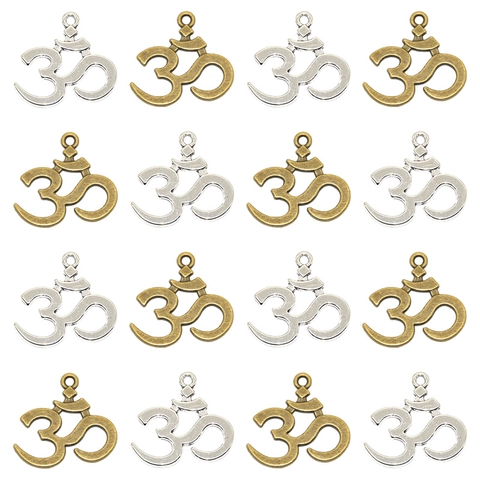 Retro Legierung Yoga Om Zeichen Anhänger Für DIY Halskette Armband Herstellung Antik Silber Bronze Metall Anhänger Schmuckzubehör