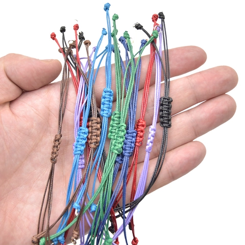 Adjustable Handmade Braided Wax Cord Bracelet For DIY Jewelry Making Minimalist Multi Color Woven Rope Wristband For Women Men