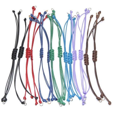 Adjustable Handmade Braided Wax Cord Bracelet For DIY Jewelry Making Minimalist Multi Color Woven Rope Wristband For Women Men