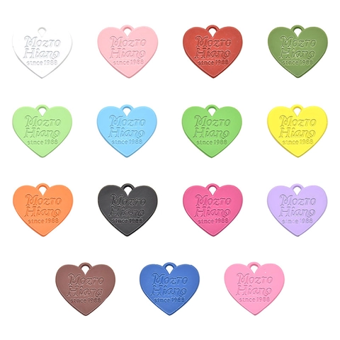 DIY Alloy Heart Shape Pendant Colorful Painted Engraved Letter Jewelry Making Accessories For Necklace Bracelet Keychain