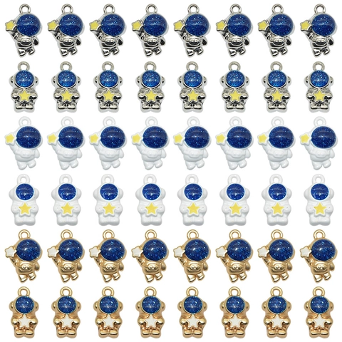 Colgante de Aleación de Esmalte Astronauta 3D en 3D para Fabricación de Joyas DIY Accesorio de Astronauta para Collar Pulsera