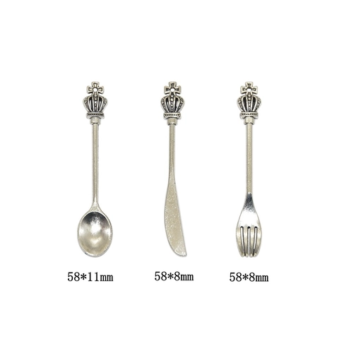 Vintage Alloy Crown Cross Cutlery Pendants For DIY Jewelry Making Necklace Bracelet Accessories Fork Spoon Knife Shape