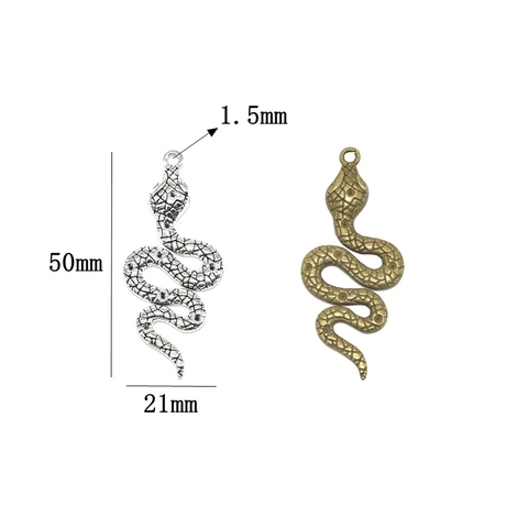 Vintage Legering Slang Hanger DIY Sieraden Accessoire 3D Slang Bedeltje Voor Ketting Sleutelhanger Vrouwen Mannen