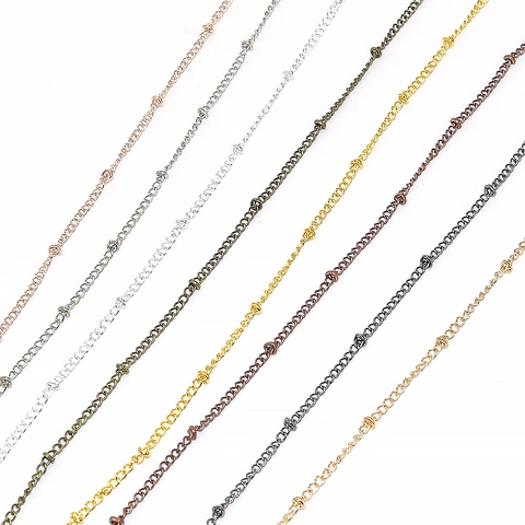 Electroplated Copper Iron DIY Jewelry Making Chain Spool Beaded Satellite Chain For Necklace Bracelet Findings DIY Material
