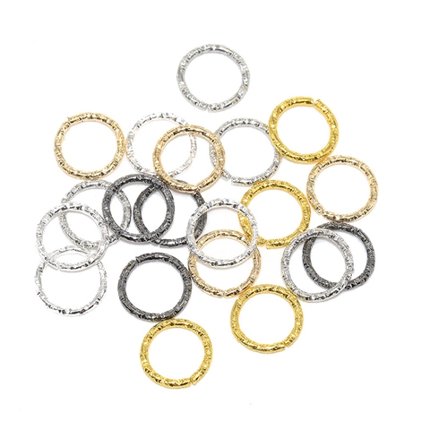 Anelli di Giunzione in Metallo con Texture a Rilievo Cerchi Chiusi per la Creazione di Gioielli Fai da Te Collane Bracciali