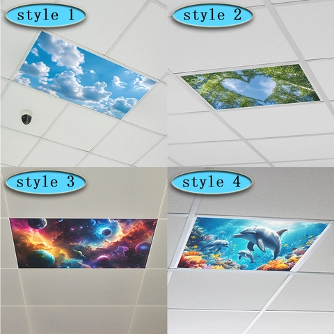 Adesivi per Soffitto Creativi in PVC Moderni Cielo Blu Nuvola Delfino Cuore Galassia Universo Pellicola Decorativa per Interni Casa Ufficio
