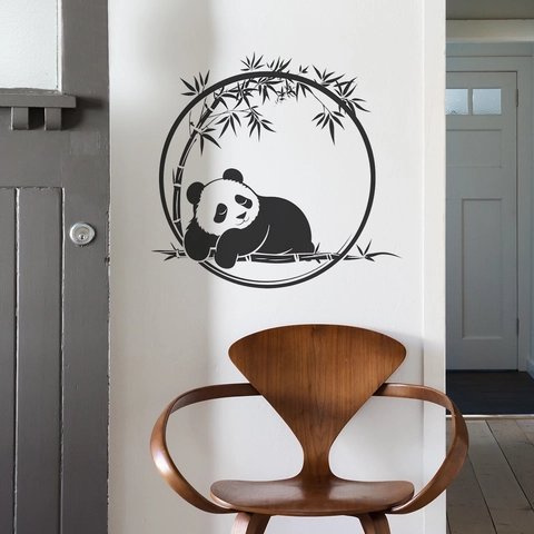 Aquarell Panda Bambus Wandtattoo PVC Dekoratives Wandbild Für Schlafzimmer Wohnzimmer Modern Minimalist Home Art Mural