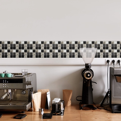Selbstklebende Mosaik Fliesenaufkleber Wasserdicht PVC Marmor Textur Spritzschutz Dekor Für Küche Bad Haus DIY Wandaufkleber