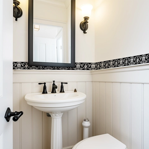 Adesivo da Parete Linea Vita in PVC Floreale Vintage Europeo Autoadesivo Impermeabile Bordo Decalcomania Per Bagno Casa Cucina