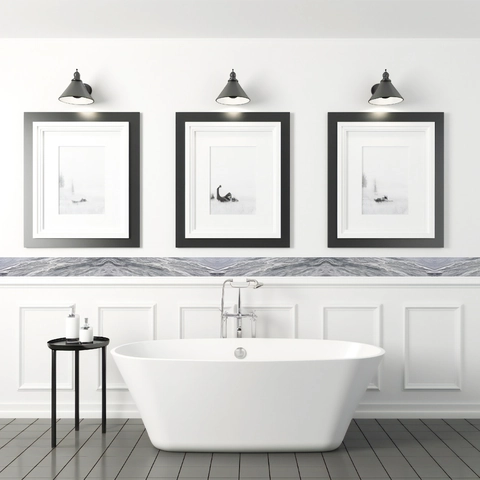 Pegatina de Pared PVC Textura Mármol Impermeable Autoadhesiva Bordura de Cintura Para Cocina Baño Sala de Estar Decoración
