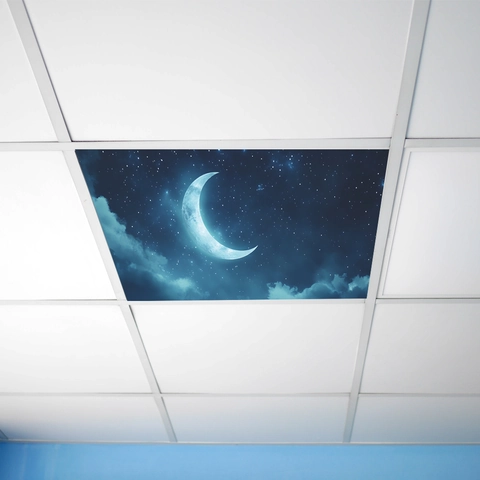 Modern Night Sky Moon Stars Wall Sticker Removable PVC Ceiling Decal For Living Room Bedroom Home Decorative Wall Art