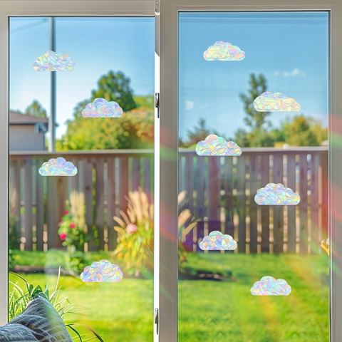 Irillerend Wolk Prisma Venstersticker Regenboogmaker Zonvanger PVC Statische Sticker Voor Huis Glas Decoratie