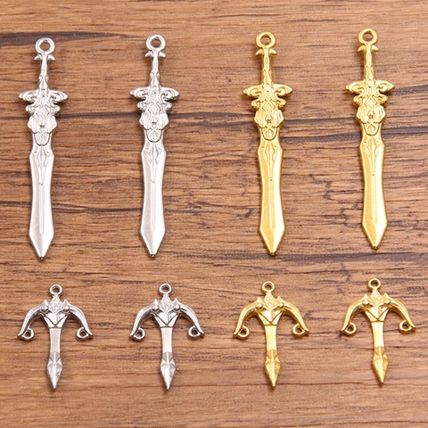 Edelstahl Schwert Bogen Anhänger Verbinder Gold Silber Vakuum Beschichtet Simulierte Waffe Charms Für DIY Schmuckherstellung