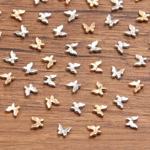 Colgantes de Mariposa de Metal Vintage con Diamantes de Imitación Aleación de Zinc DIY Nail Art Charms Accesorios para Joyería