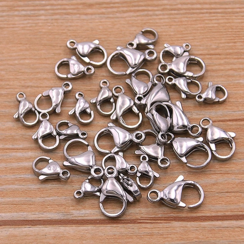 Cierre Solo (Sin Cadena) de Acero Inoxidable Chapado Oro Plata Cierre de Langosta Para Hacer Joyas DIY Collares Pulseras