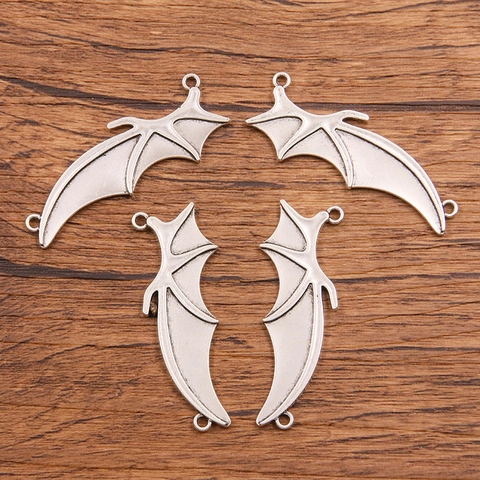 Halloween Bat Charms Alloy Bat Wings Connector Pendants For DIY Necklace Bracelet Making Jewelry Accessories Findings Antique Silver