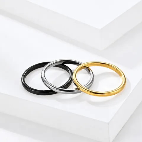 Bague Anneau en Acier au Tungstène Minimaliste pour Hommes Femmes Surface Polie Coupe Confort Bague de Mariage Bijoux Accessoire Quotidien