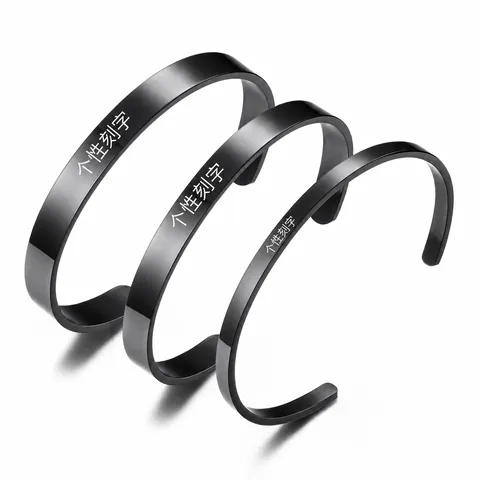 Minimalist Stainless Steel Open Cuff Bangle For Women Men Unisex Polished Brushed Finish Plain Adjustable Metal Bracelet Jewelry