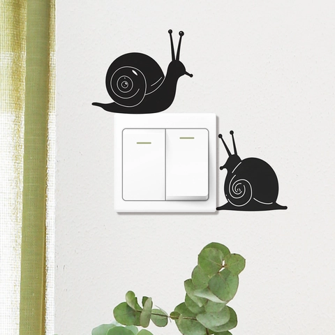 Schnecke Silhouette Schalter Wandaufkleber Abnehmbar DIY PVC Tier Decals Für Wohnzimmer Schlafzimmer Home Dekoration Schwarz