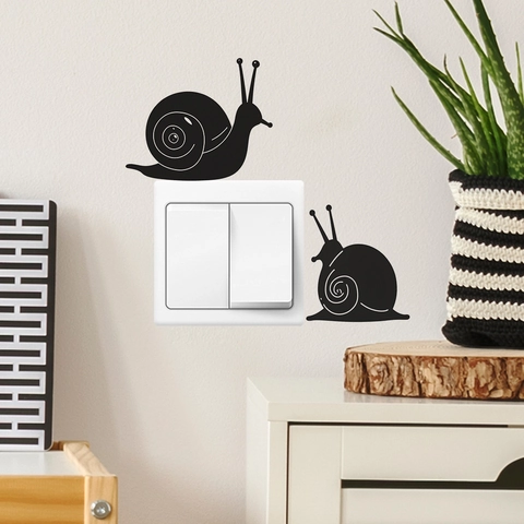 Schnecke Silhouette Schalter Wandaufkleber Abnehmbar DIY PVC Tier Decals Für Wohnzimmer Schlafzimmer Home Dekoration Schwarz