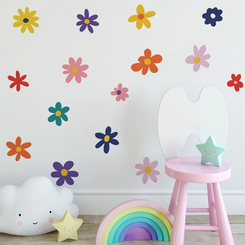Bunte Blumen DIY Wandsticker PVC Abnehmbare Gänseblümchen Floral Decals Für Wohnzimmer Schlafzimmer Kinderzimmer Home Decor