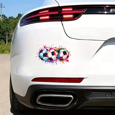 Creative Colorful Splatter Football Car Sticker Artistic Soccer Pattern UV Waterproof PVC Auto Body Window Decorative Decal