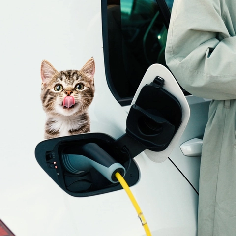 Adesivo 3D Realistico Gatto Soriano che Lecca il Naso Divertente Animale PVC Removibile per Finestrino Auto Specchietto Arredo