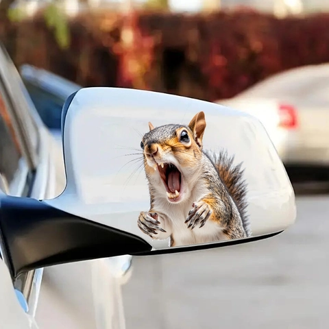 Funny 3D Screaming Squirrel Car Sticker PVC Waterproof Auto Decal For Windows Body Bumper Funny Animal Wall Sticker Decor
