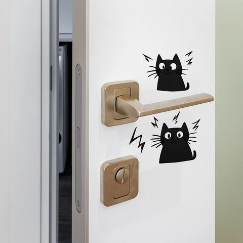 Cartoon Schwarze Katze Schalter Wandaufkleber Abnehmbare PVC Tier Silhouette Abziehbilder Für Wohnzimmer Schlafzimmer Home Dekoration
