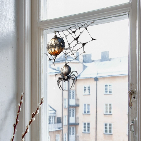Halloween Spinne Fensterbild Statische PVC Aufkleber Gothic Spinnennetz Dekorative Folie Für Glasfenster Haus Party Dekor