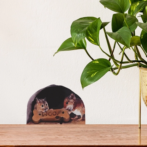 3D Muizenhol Muursticker Cartoon Hamster Bot Patroon Creatieve Muursticker Voor Woonkamer Slaapkamer Huisdecoratie