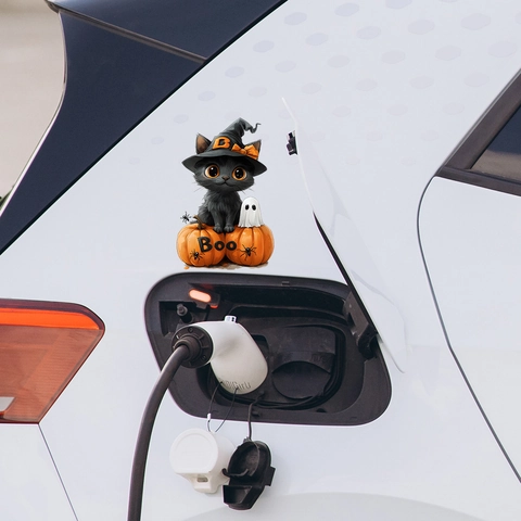 Halloween Autoaufkleber Wasserdicht PVC Dekor Schwarze Katze Kürbis Geist Muster Für Feiertagsatmosphäre Karosserie Fenster Dekoration