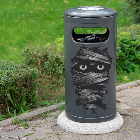 Halloween Mumie Augen Spähen Mülleimer Aufkleber PVC Wasserdicht Monster Bandage Aufkleber Für Outdoor Eimer Wand Heim Deko
