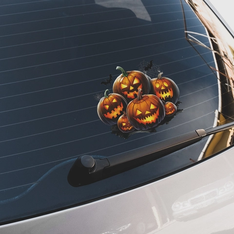 Halloween Kürbis Fledermaus Spinnennetz PVC Autoaufkleber Horror Festliche Atmosphäre Dekoratives Wasserdichtes Abnehmbares Dekor Für Fahrzeug