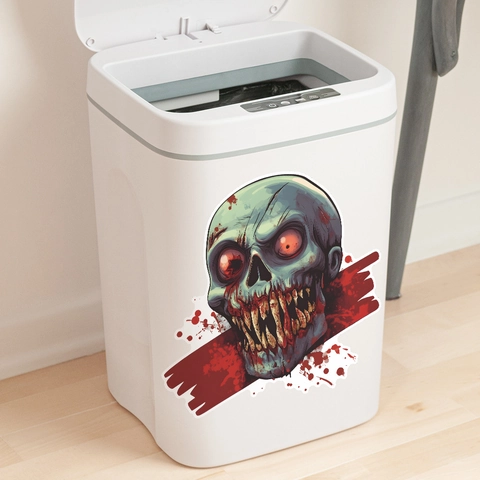 Pegatina de Pared Calavera Zombi Halloween Salpicaduras de Sangre Terror PVC Calcomanía para Dormitorio Sala de Estar Baño