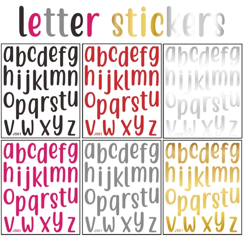 PVC Alphabet Letter Stickers DIY Waterproof Decorative Decals For Notebook Cup Mailbox Scrapbooking Modern Simple Style