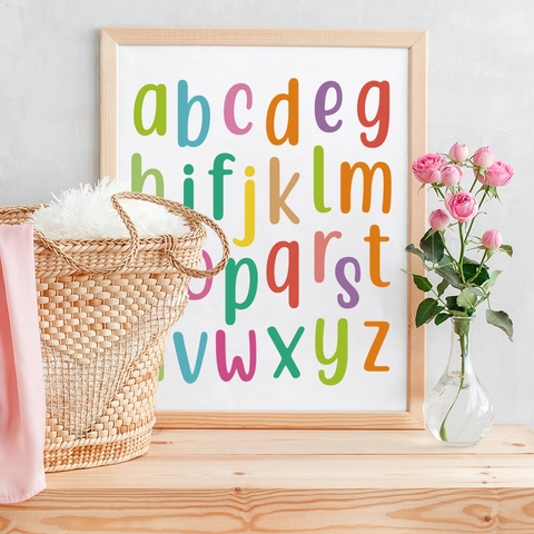 Pegatinas de Pared de Alfabeto Colorido PVC Removible Letras Inglesas DIY Calcomanías Para Dormitorio Infantil Guardería Aula Hogar