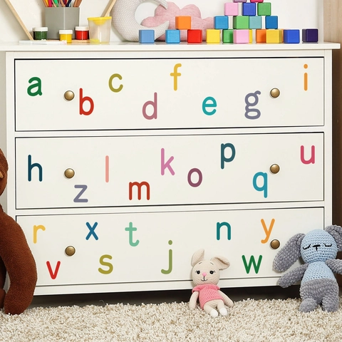 Bunte Englische Alphabet Wandaufkleber PVC DIY Buchstaben Aufkleber Für Kinderzimmer Kindergarten Studium Heim Ästhetische Dekoration