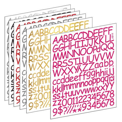 Set di Adesivi con Alfabeto e Numeri Fai-da-Te in PVC Impermeabile per Tazze Cuffie Parete Lettere Maiuscole e Minuscole