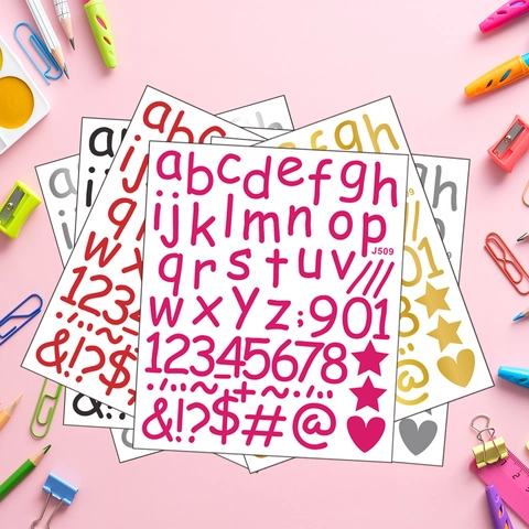 Pegatinas de Pared de PVC DIY Letras Números Símbolos Corazón Para Hogar Moderno Minimalista Impermeable Juego de Calcomanías