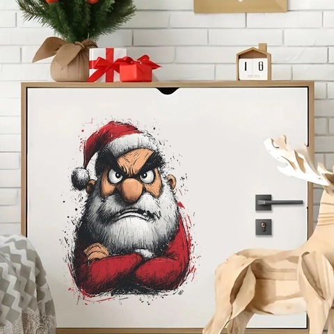 Boze Kerstman Muursticker PVC Verwijderbare Decal Voor Woonkamer Slaapkamer Huisdecoratie Grappige Kerstfeest Decoratie
